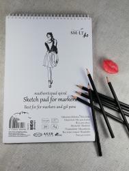 Skicr A4 Marker sketch pad, biely