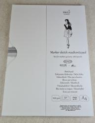 Skicár marker, A4, 50 listov- biely